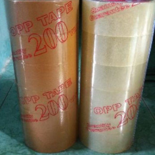 (KEO DÀY LÕI MỎNG) Lốc 6 băng keo trong 200 Yard đục hoặc trong lõi 3li