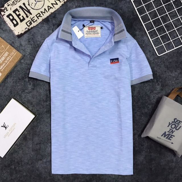 Áo thun nam cổ bẻ phối sọc TD0006 | BigBuy360 - bigbuy360.vn