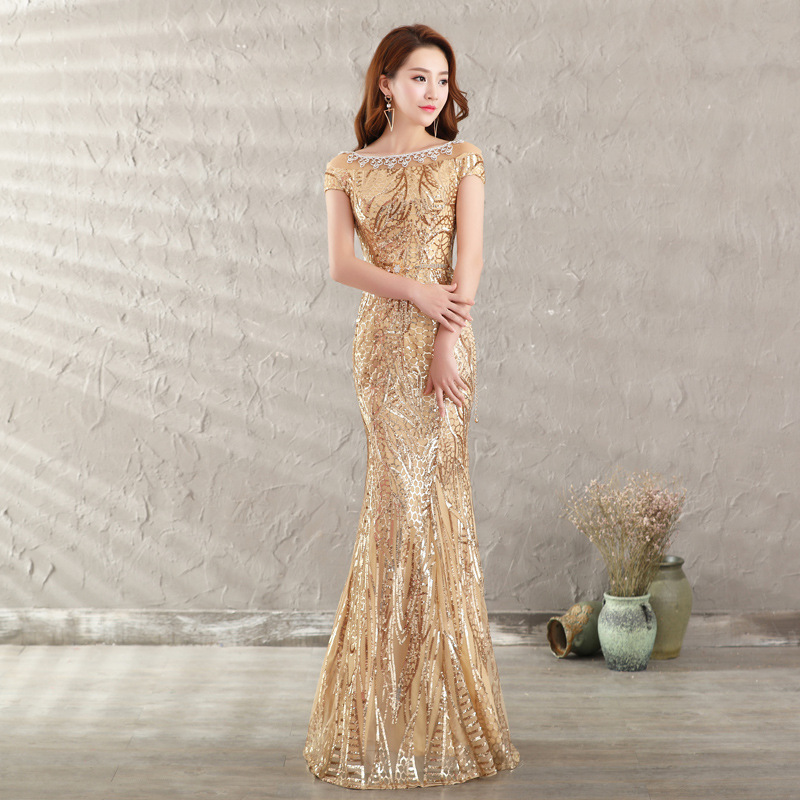 Đầm Dạ Hội Đuôi Cá Dáng Dài Thời Trang Thanh Lịch Cho Nữ