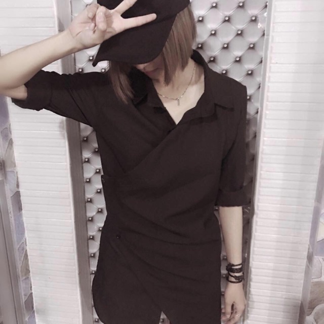 Áo sơ mi vạt chéo siêu hot