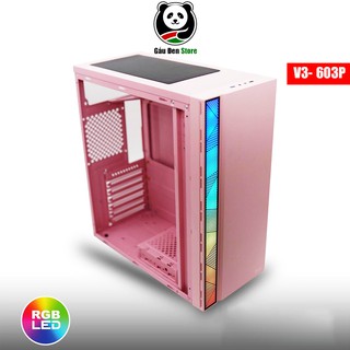 Vỏ Case Máy Tính VSP V3-601P V3-603P - Màu Hồng / Màu Trắng