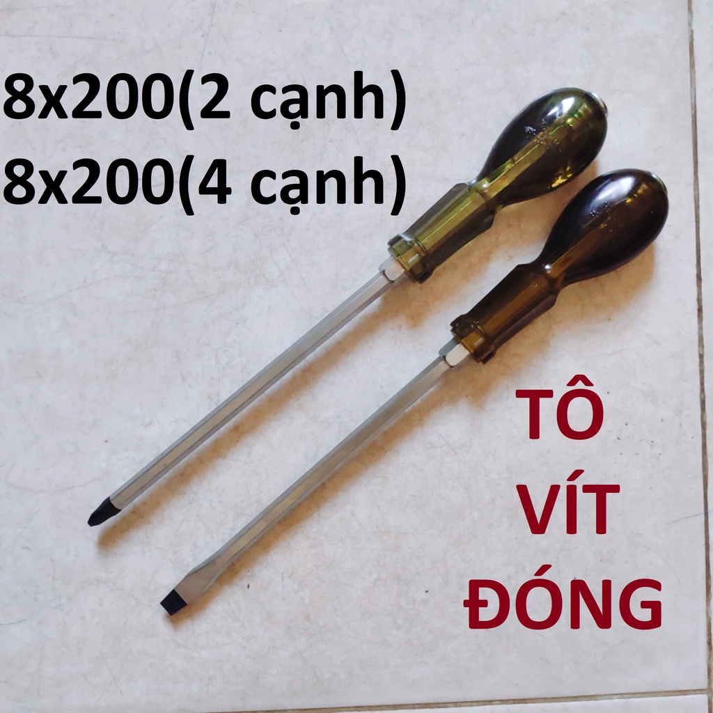 Tô vít đóng 8x200mm, 2 cạnh/4 cạnh
