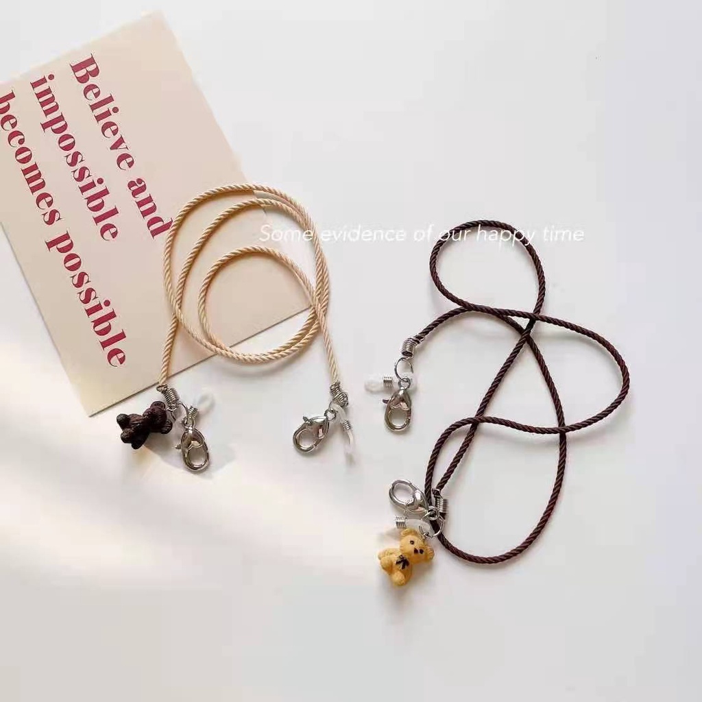 Dây đeo khẩu trang/ mắt kính chất liệu nylon thiết kế mới hình gấu hoạt hình sáng tạo