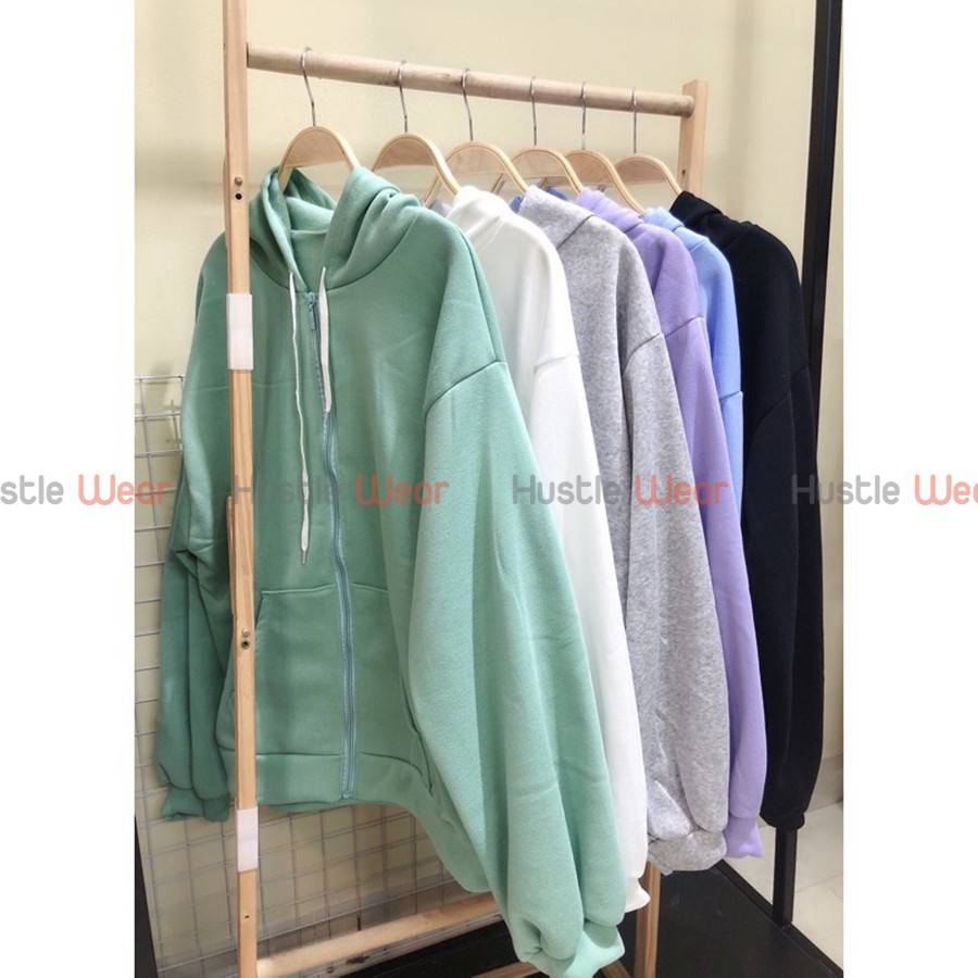 Áo Khoác Nỉ Hoodie Trơn Unisex - Thun Dài Tay Form Rộng Dáng Suông Có Mũ và Khóa Nam Nữ Cực HOT (Ảnh Thật)