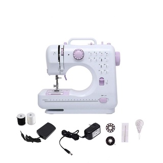 Máy may mini gia đình ufr 705 - máy khâu mini gia đình 12 đường may, có vắt sổ, may được vải thun kèm chân vịt famaha