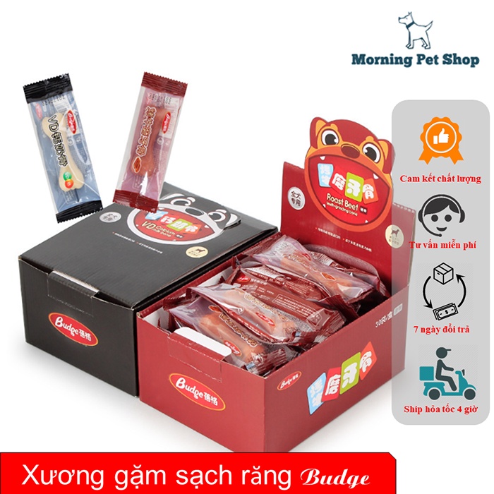 [Có sẵn] Xương gặm bổ sung canxi cho chó - Xương gặm sạch răng Budge cho Chó 21gr/bịch