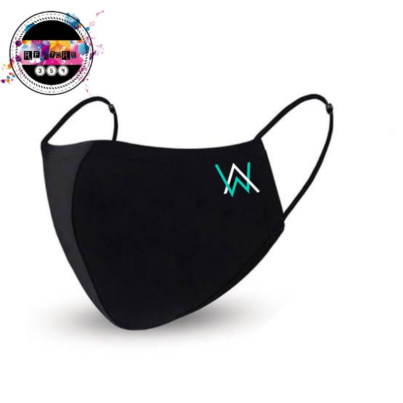Khẩu Trang 3 Lớp In Logo ALAN WALKER Màu Đen KN95 Cho Người Lớn Và Trẻ Em