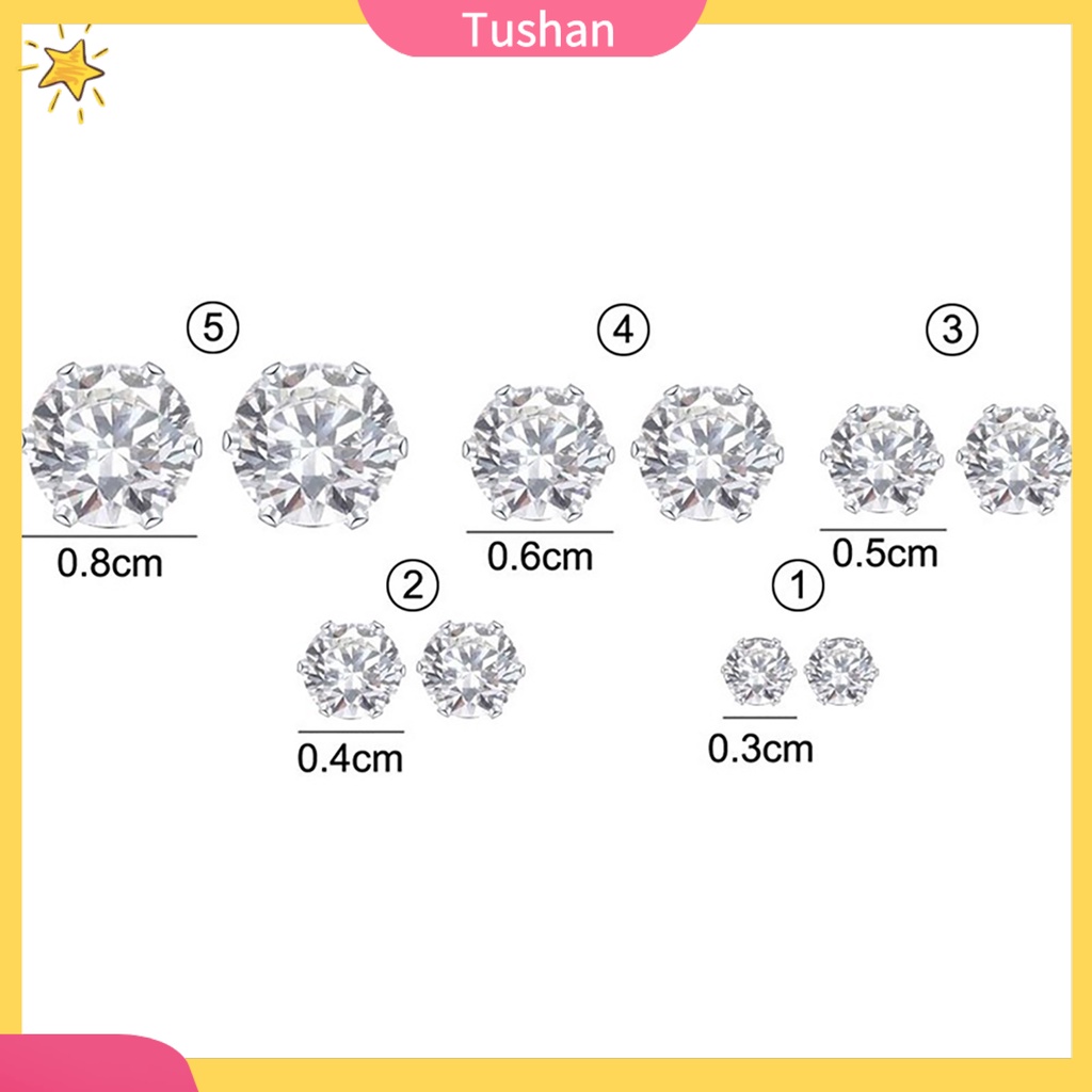 Set 12 cặp khuyên tai đính đá quý kim cương nhân tạo cho nữ