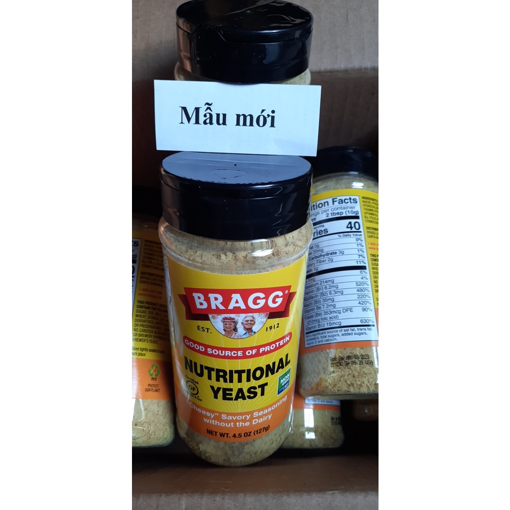 Men dinh dưỡng 127G  @Hàng-Mỹ  BRAGG Nutritional-Yeast-Seasoning-4.5oz DATE 2025