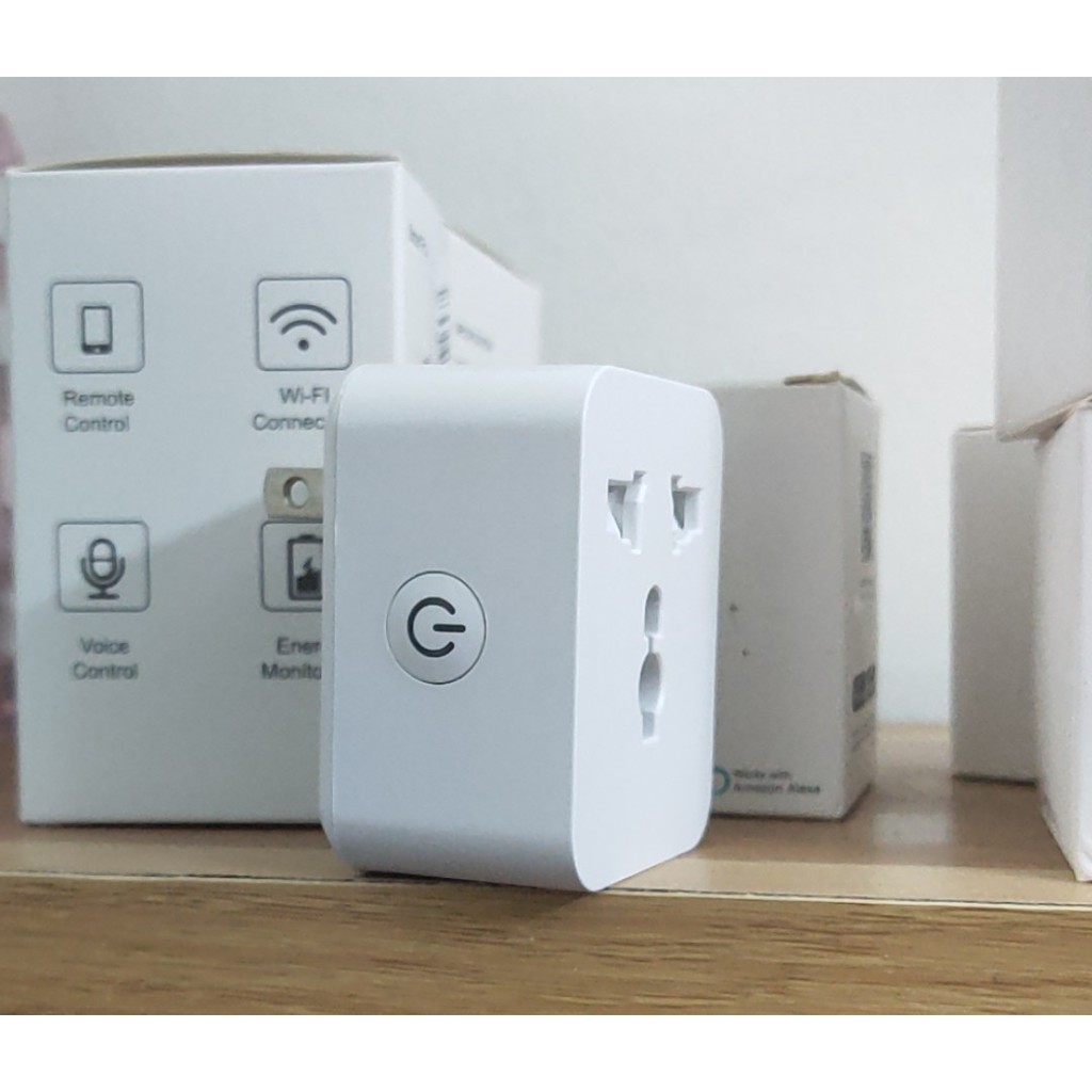 Ổ cắm wifi thông minh Tuya/Smartlife 15A- Đo Điện Năng - Tương thích mọi loại ổ cắm