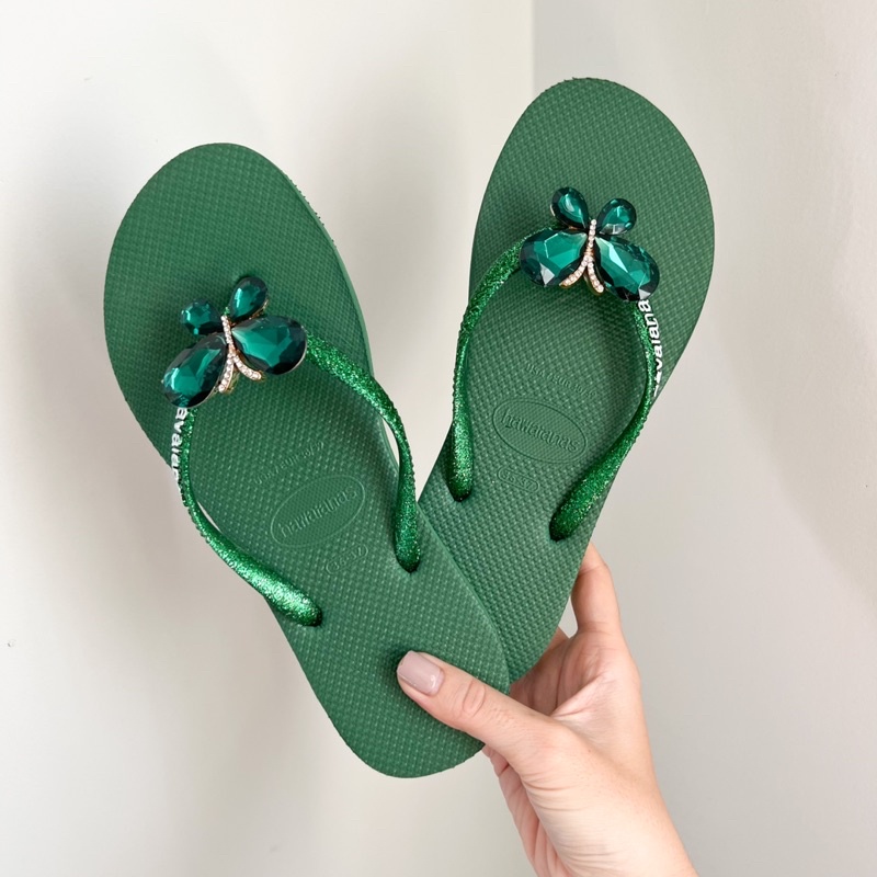 Dép tông xốp gắn đá bướm siêu nhẹ, dép xỏ ngón cao cấp nhiều màu.