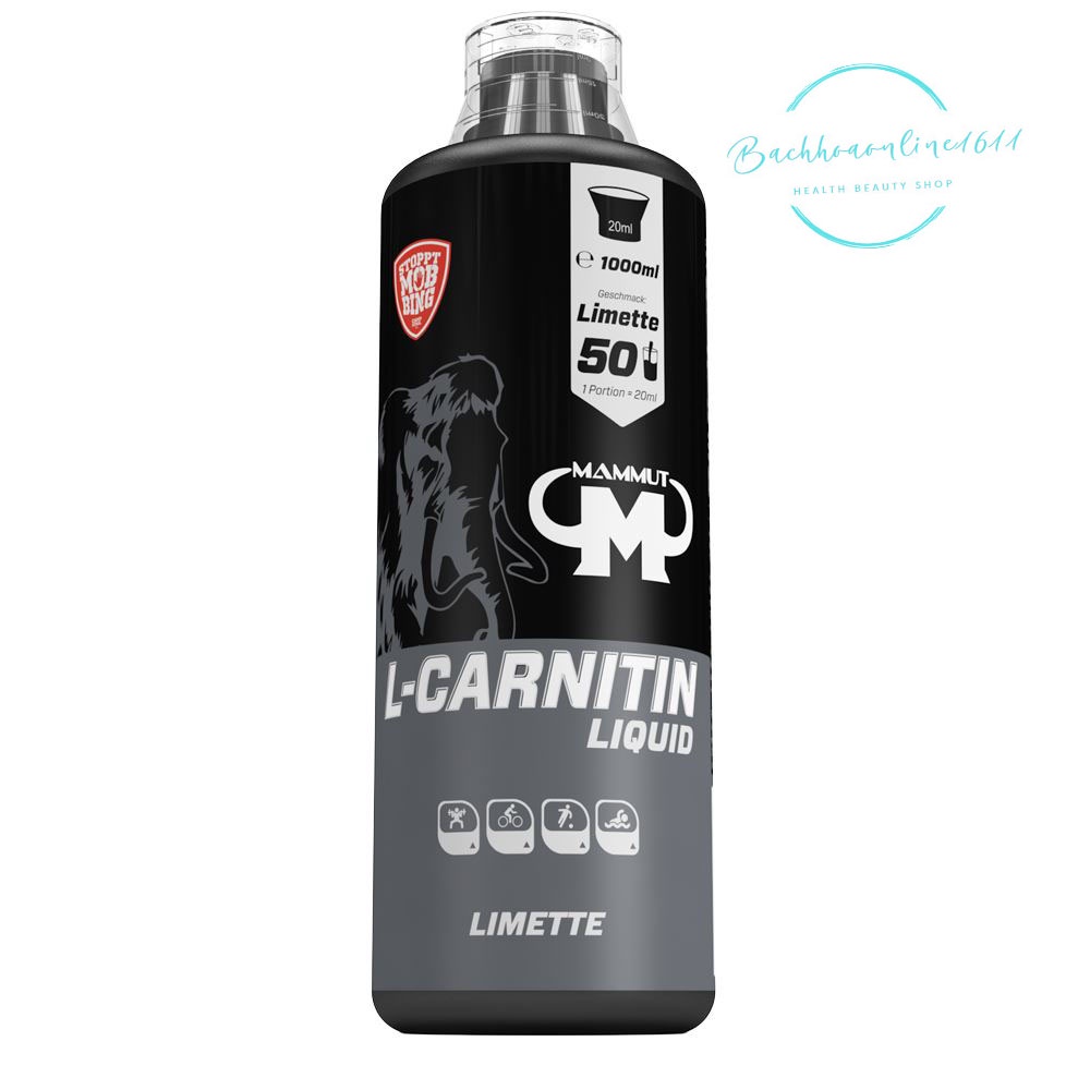 Đốt Mỡ Tự Nhiên L CARNITINE Mammut Nutrition Nhập khẩu Đức 50 LẦN DÙNG 1000ml