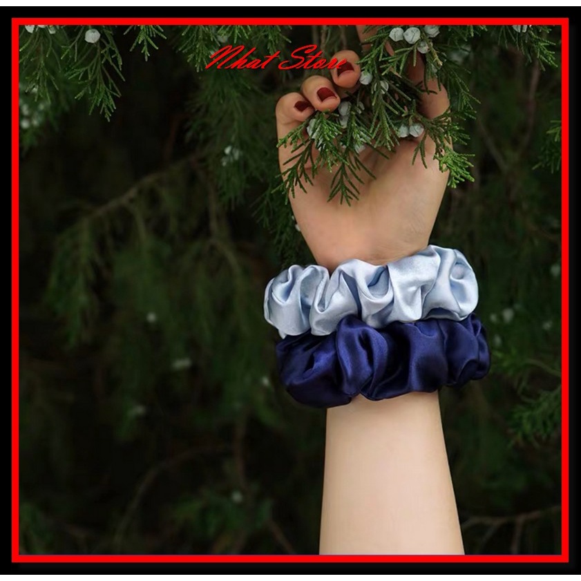 Srunchies lụa satin nhiều màu sắc,dây buộc tóc nữ Nhat Store Accessories