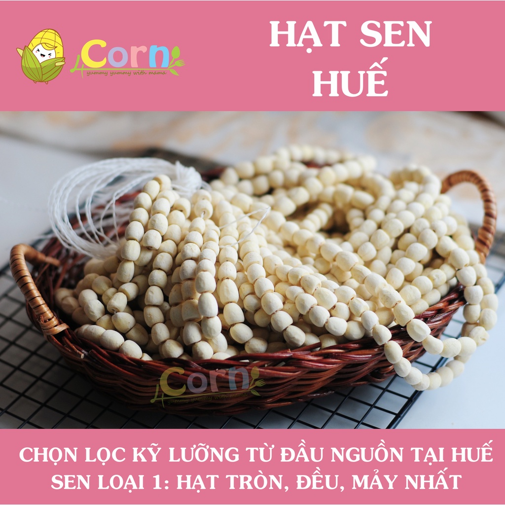 Hạt sen Huế khô tuyển chọn đặc biệt - Cho bé 6m+