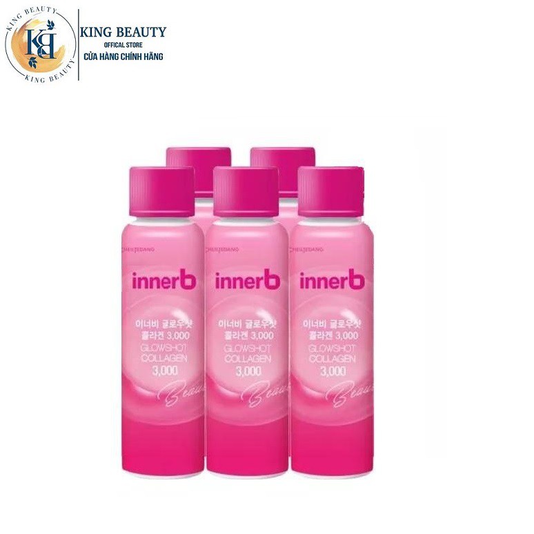 Combo 5 Chai nước uống Collagen Vitamin C sáng da InnerB Glowshot 50ml x 5