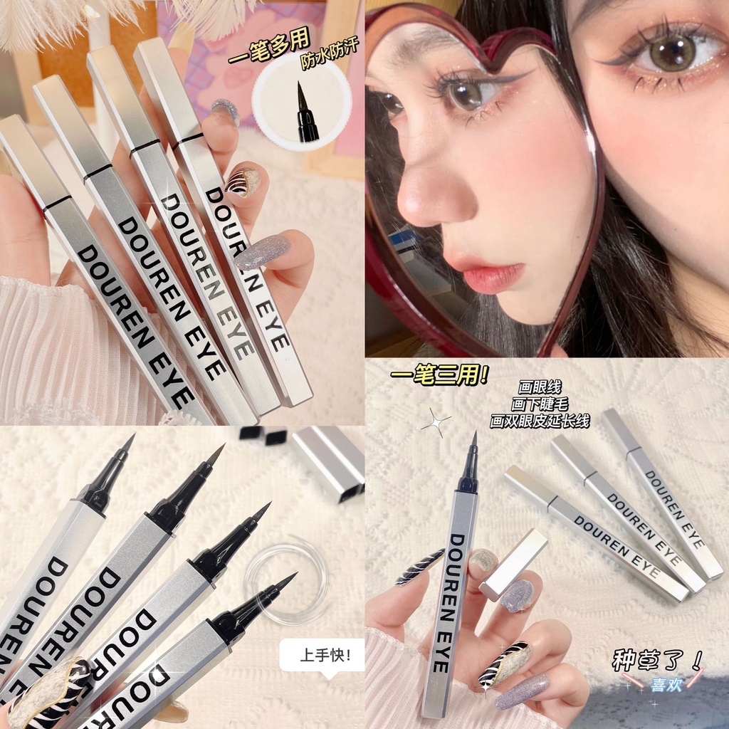 Bút Kẻ Mắt Đầu Mảnh Kháng Nước Chống Mồ Hôi Không Nhòe Nhanh Khô