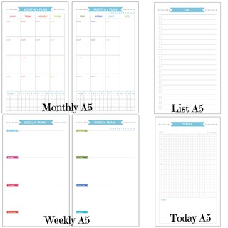 GIẤY REFILL PLANNER KẾ HOẠCH TÔNG XANH (SIZE A5, A6)