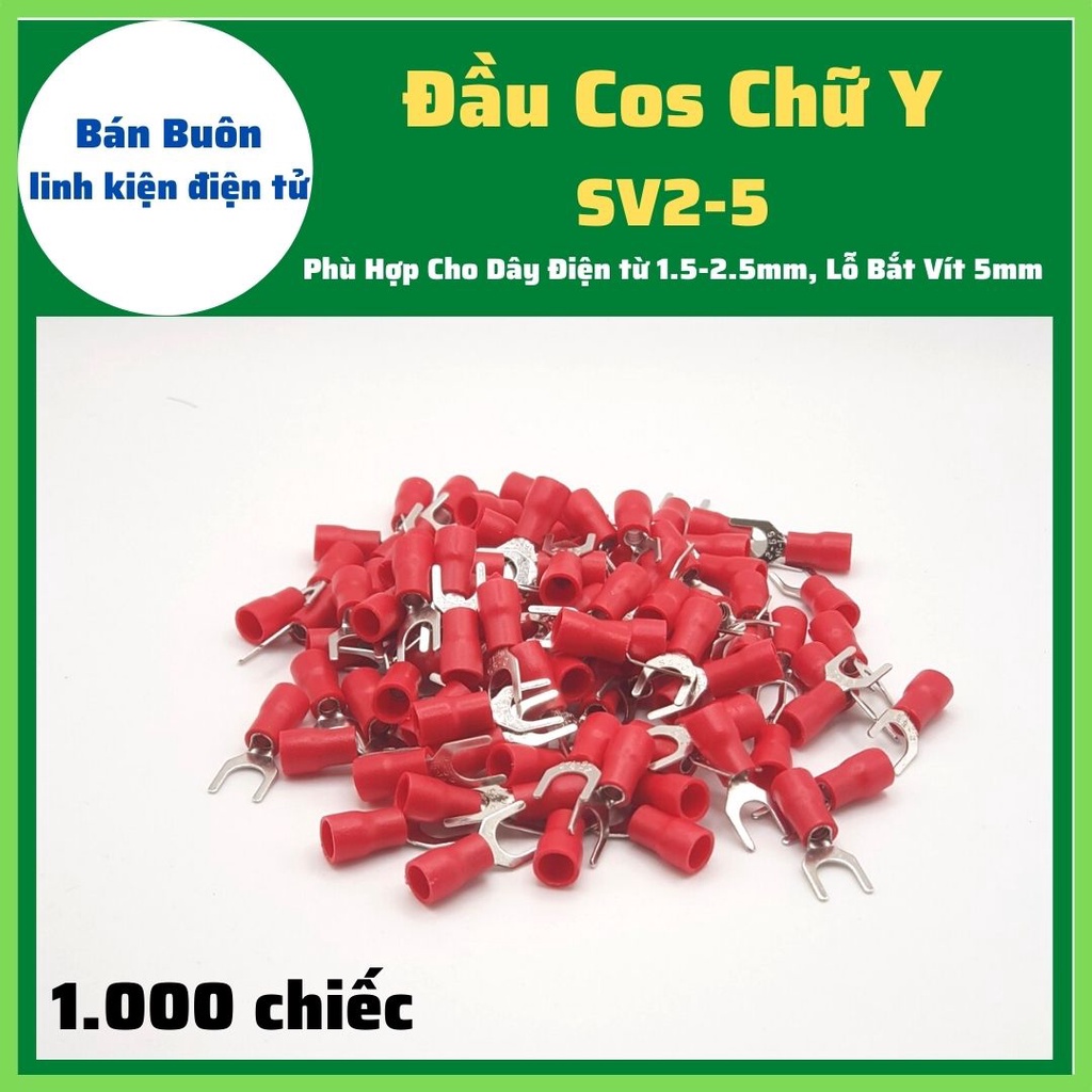 Đầu cos chữ y2-5, đầu cốt dây điện, cốt chẻ (1.000c)