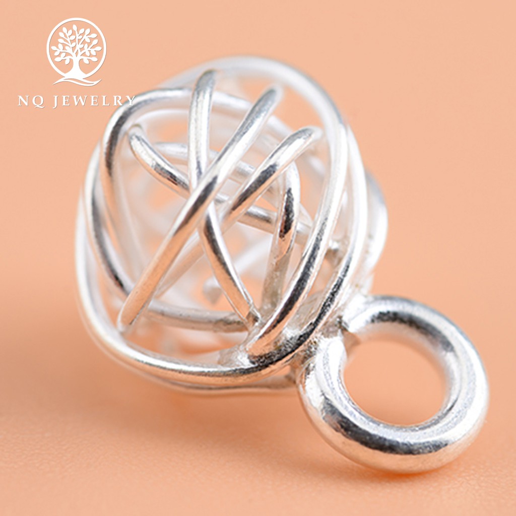 Charm bạc quả cầu mây treo - NQ Jewelry