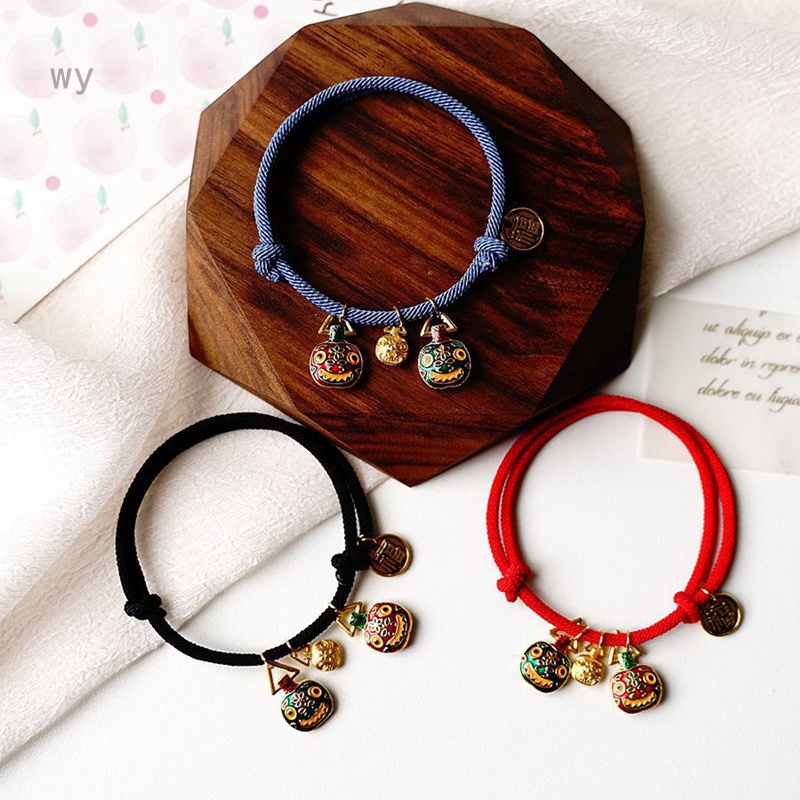 Vòng Tay Dây Thừng May Mắn Nhiều Màu Sắc Họa Tiết Quái Vật