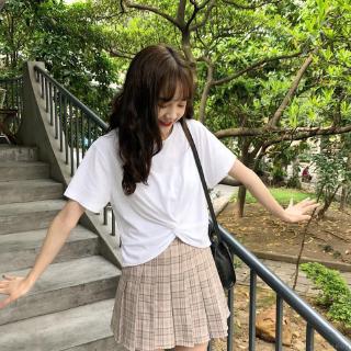 Áo thun nữ cổ tròn màu trơn