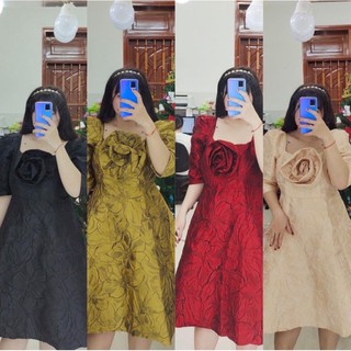 Đầm gấm hoa #bigsize 60kg đến 90kg