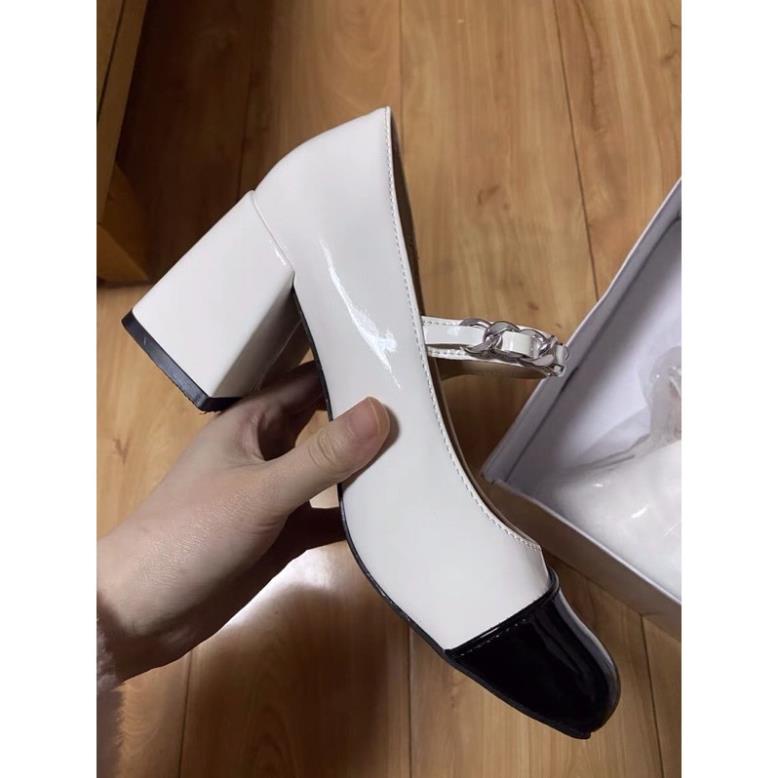 Order _ Giày Mary Jane đế 7cm 2 màu Trắng và Bạc ( Có ảnh thật ) -hjg78
