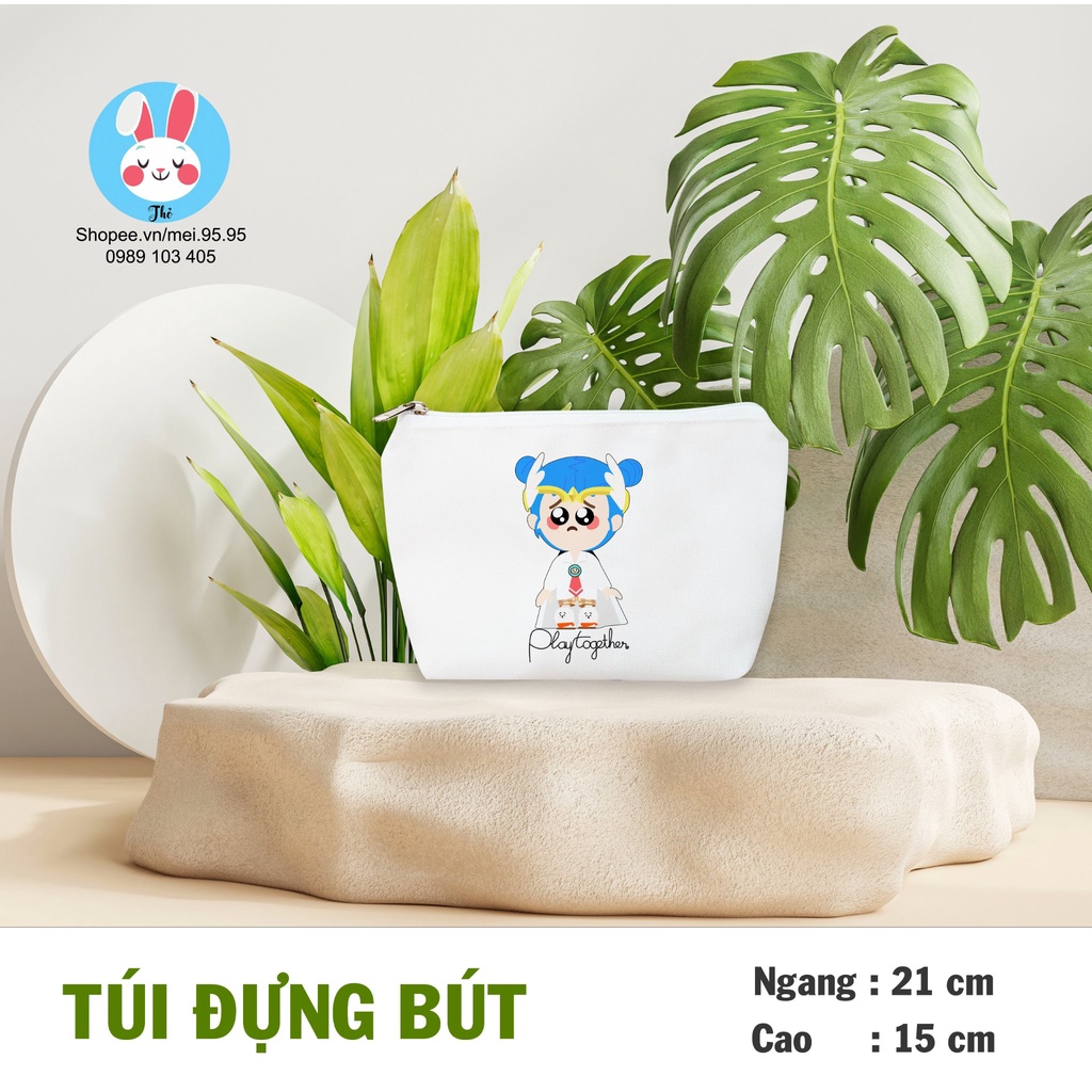 Túi đựng bút, túi đựng viết Play Together phong cách Hàn Quốc , Mẫu Truz, Bong bóng xà phòng, Trứng phục sinh