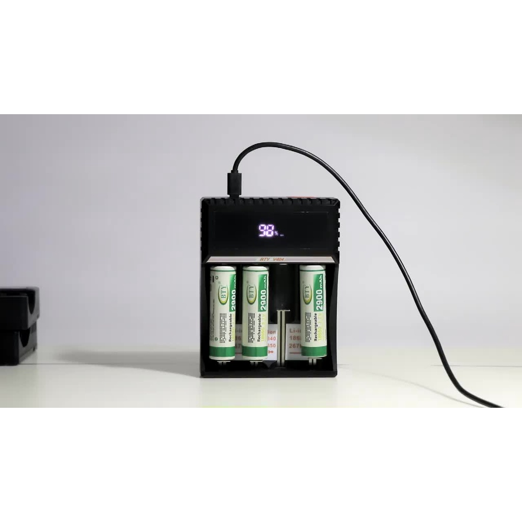 Bộ sạc pin 18650 thông minh BTY-V404, Sạc pin lithium ion 3,7V - 4,2V 26700 26650 đa chức năng