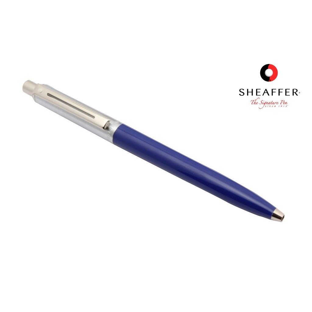 Cặp viết cao cấp Sheaffer dòng Sentinel bằng thép chrome thân xanh tuyệt đẹp (viết bi mực xanh bấm + viết chì bấm 0.7mm)