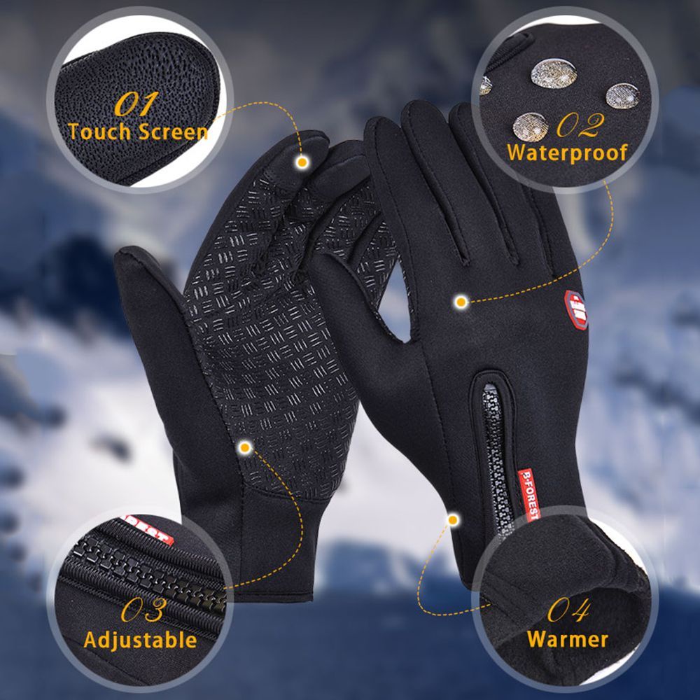 Găng Tay Chống Trượt Chống Nước Thời Trang Giữ Ấm Mùa Đông Có Thể Chạm Màn Hình Cảm Ứng