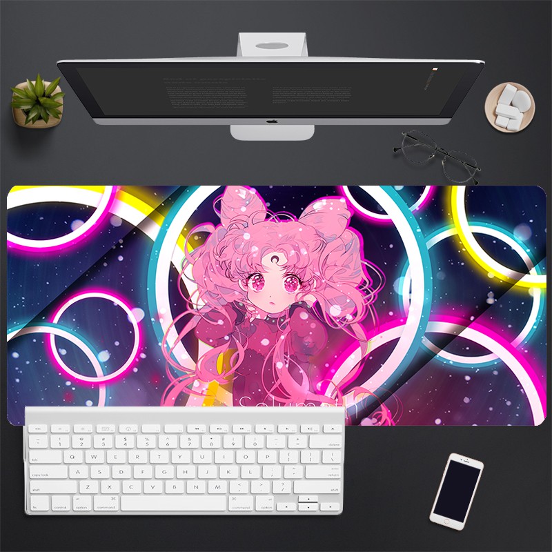 Sailor moon Tấm Lót Chuột Và Bàn Phím Máy Tính Dày Dặn Màu Hồng Họa Tiết Hoạt Hình Thủy Thủ Mặt Trăng