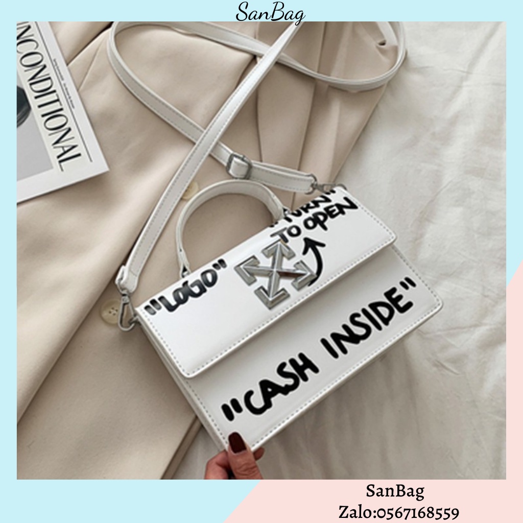 Túi xách vuông nữ in chữ cá tính dây đeo da cao cấp Ulzzang phong cách Hàn Quốc siêu đẹp ❤️
