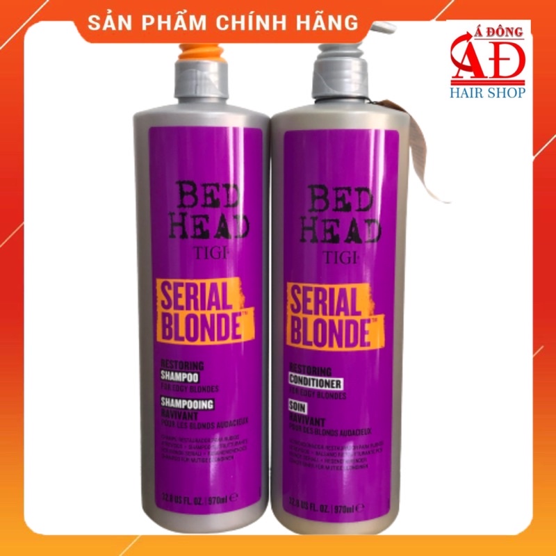 [+Tặng mũ trùm] BỘ DẦU GỘI XẢ TIGI BEDHEAD SERIAL BLOND CHO TÓC NHUỘM TẨY SÁNG USA