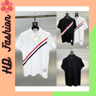 Áo Polo Nam Nữ THOM BROWN Sọc Chéo Chất Vải Cotton Cao Cấp Co dãn 4 Chiều - Mã Chéo- Hd Shop