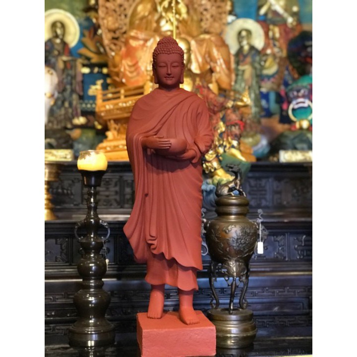 Tôn tượng Phật Khất thực cao 66cm nhựa composite