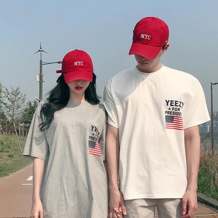 Áo Thun Đôi Nam Nữ In Logo Cờ Mỹ YEEZY ATN5060 !