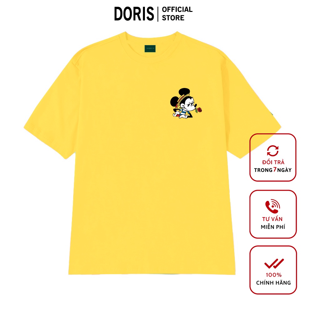 [Mã DORRT8250 giảm 250k] Áo thun basic MICKEY NGẬM HOA phông co giãn 4 chiều basic ngắn tay chất liệu cotton 100%