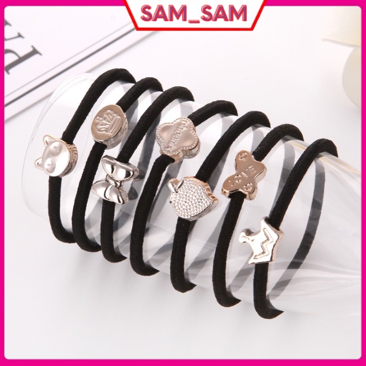 Chun buộc tóc, dây buộc tóc cột tóc Hàn Quốc xinh đẹp CO GIÃN đính hình dễ thương LEVAN tại sam_sam_shop_1011