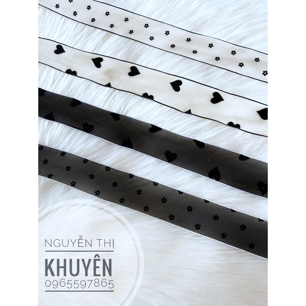 Ruy băng voan họa tiết 3.8cm