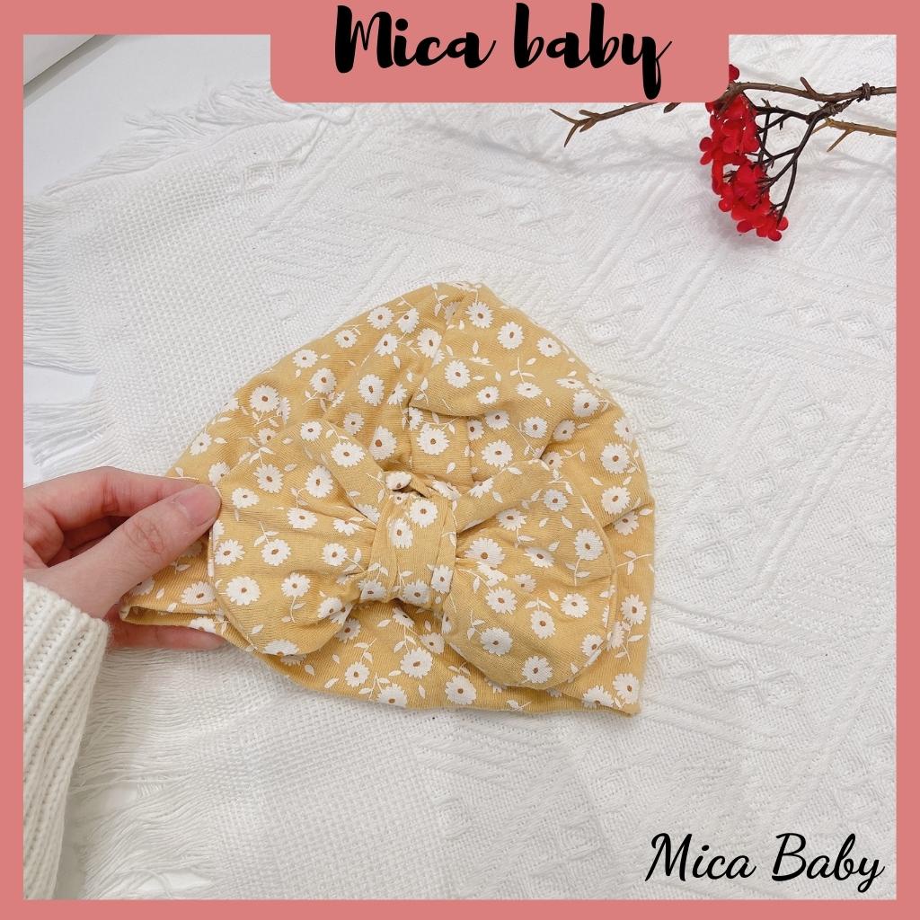 Mũ nón turban thắt nơ hoa vàng đáng yêu cho bé từ 6-10kg Mica baby MTB70