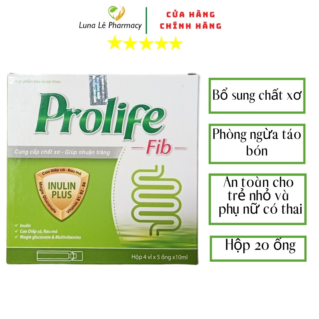 Prolife Fid Hộp 20 Ống Cung Cấp Chất Xơ Giảm Táo Bón Ở Trẻ Em Và Phụ Nữ Mang Thai