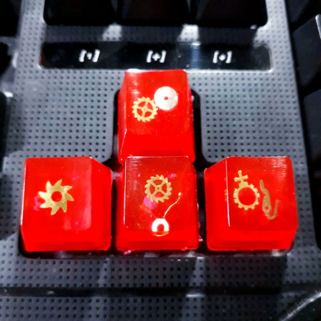 [Mã ELFLASH5 giảm 20K đơn 50K] Keycaps gaming resin chi tiết bánh răng độc đáo.