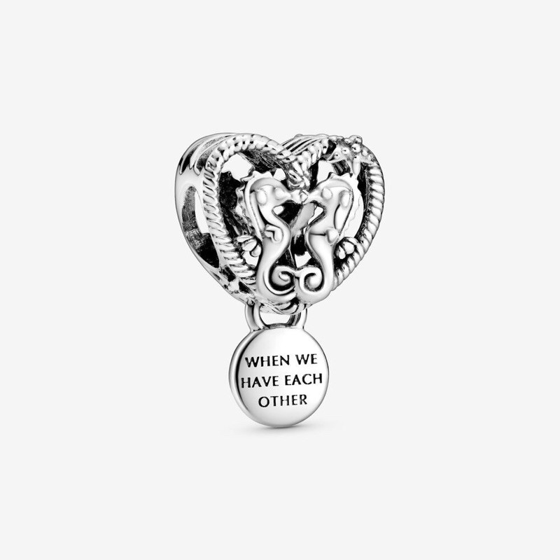 charm pan đôi cá ngựa bạc s925 cao cấp