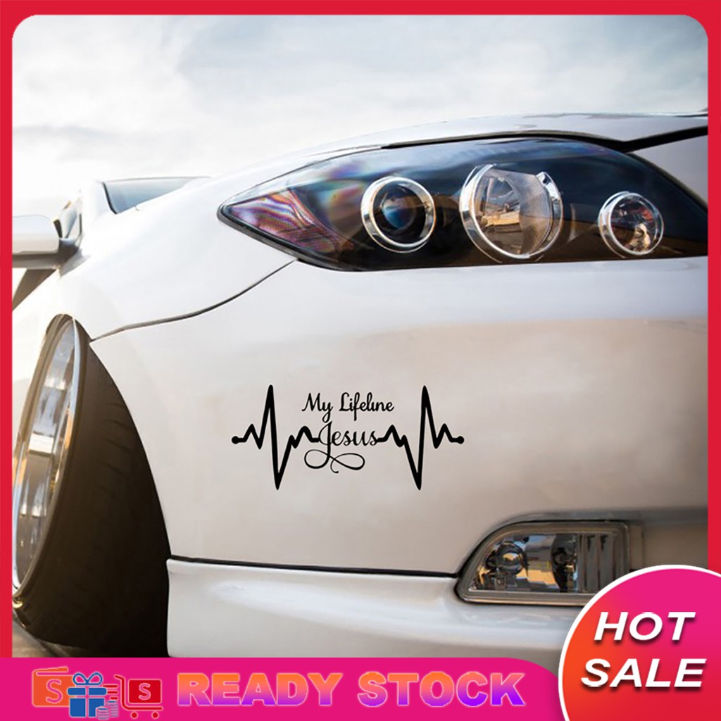 Miếng Dán Trang Trí Xe Hơi In Chữ My Lifeline Jesus Graph Christian Dễ Thương