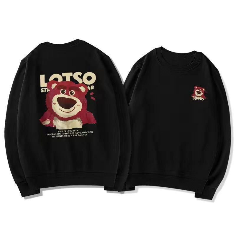 Áo Sweater Mỏng Tay Dài In Họa Tiết Dâu Tây Và Gấu Dễ Thương Thời Trang Xuân Thu Mới Cho Nữ