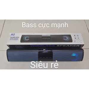 Loa bluetooth Speaker A2, loa không dây thiết kế loa kép, hỗ trợ USSB và thẻ nhớ,đài FM,BT,AUX 3.5 âm bass mạnh