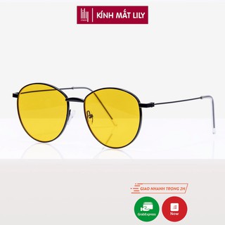 Kính mát nam nữ Lilyeyewear mắt tròn thời trang , gọng thanh mảnh nhẹ nhàng thoải mái , 2 màu thời trang 032