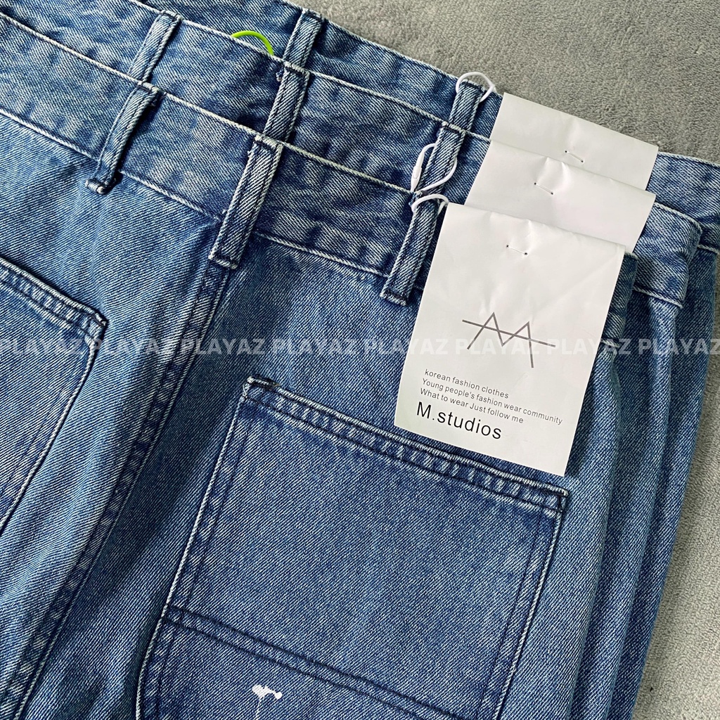 [Hàng Cao Cấp] Quần Jeans Ống Loe Xả Lai Vẩy Sơn Phong cách Vinatge Xanh - Đen | BigBuy360 - bigbuy360.vn