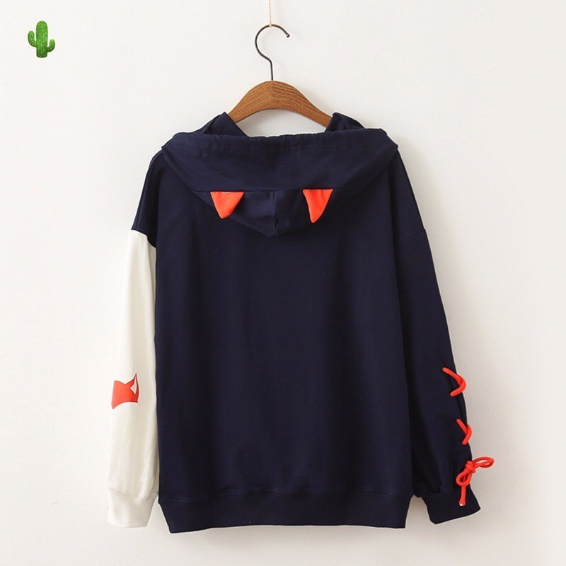 🌵Áo khoác nỉ hoodie cáo phối dây nơ đẹp mắt, form 40-60kg | BigBuy360 - bigbuy360.vn
